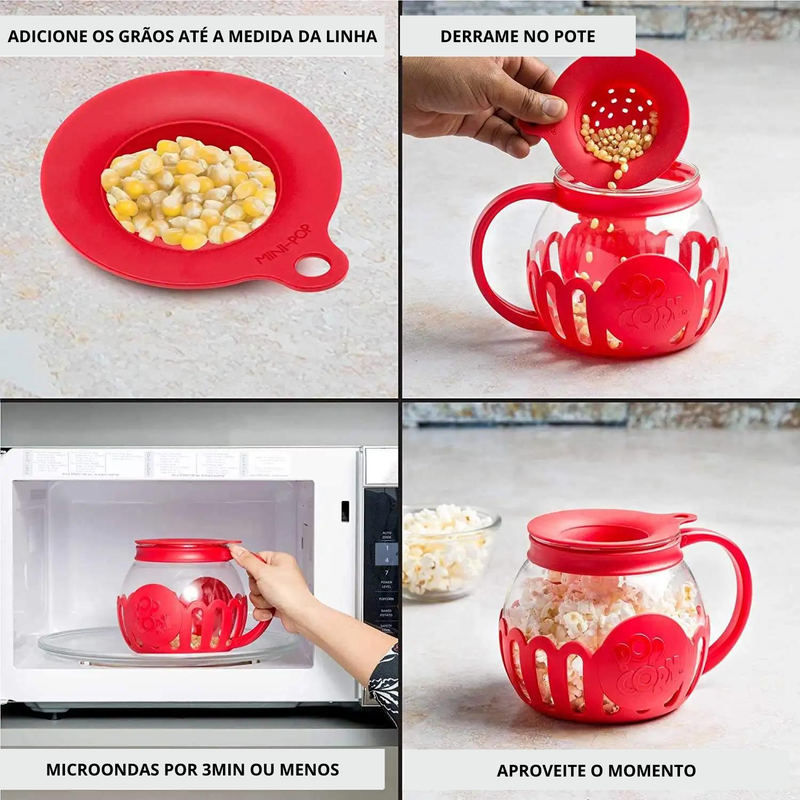 Popcorn Glass - Pote de pipoca para microandas